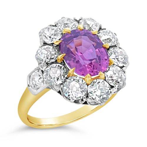 Pink Spinel & Diamond Ring