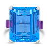 Aquamarine, Ruby & Diamond Estate Ring