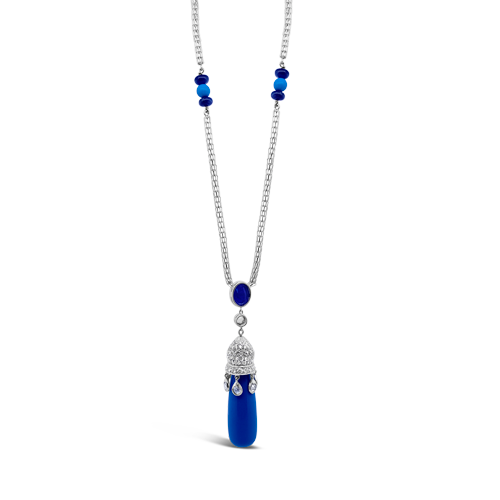 Turquoise, Sapphire & Diamond Estate Necklace