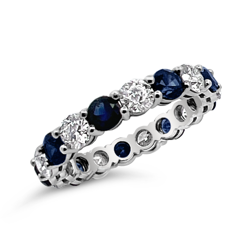 Sapphire & Diamond Eternity Band