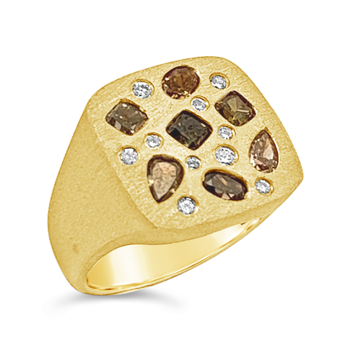 Fancy Color Diamond & Yellow Gold Ring