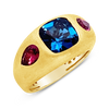Blue Topaz & Pink Tourmaline Ring