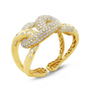 Diamond & Gold Chunky Bangle Bracelet