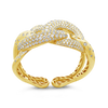 Diamond & Gold Chunky Bangle Bracelet