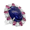 Tanzanite, Pink Sapphire & Diamond Ring