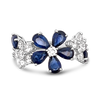 Sapphire & Diamond Flower Ring