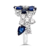 Sapphire & Diamond Flower Ring