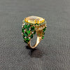 Yellow Sapphire, Tsavorite & Diamond Ring