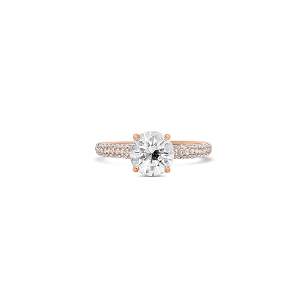 Round Diamond Engagement Ring in Rose Gold