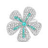 Diamond & Paraiba Flower Ring