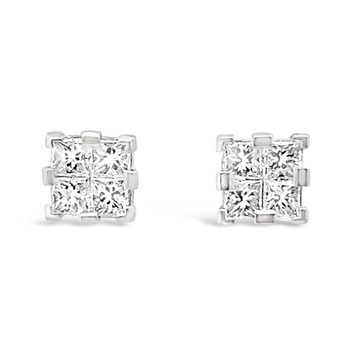 Princess cut Diamond Earrings