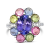 Tanzanite, Diamond & Multi-color Sapphire Ring