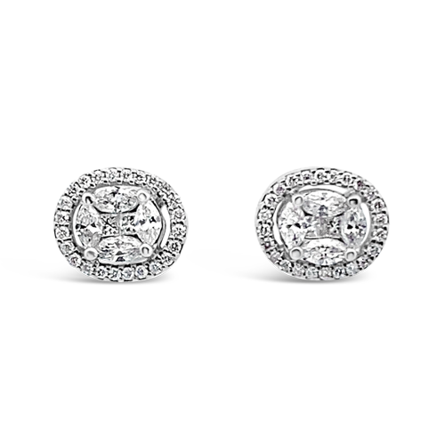 Oval Shaped Diamond Earrings