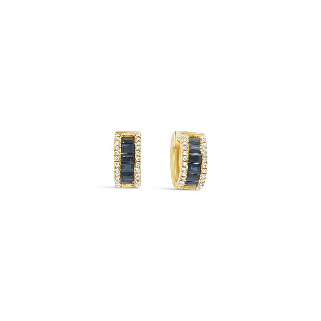 Sapphire & Diamond Earrings in Yellow Gold