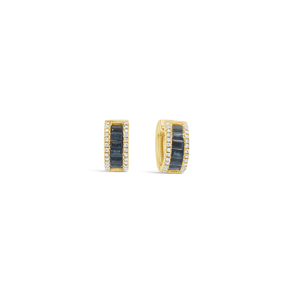 Sapphire & Diamond Earrings in Yellow Gold