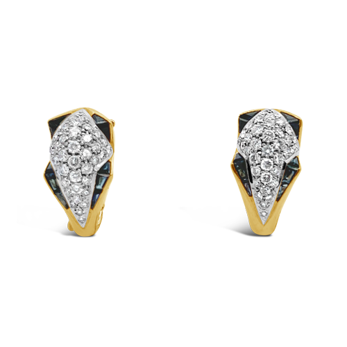 Diamond & Sapphire Estate Earrings