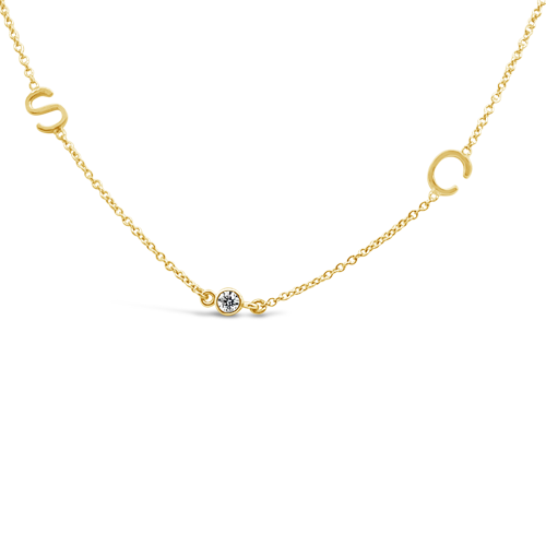 Gold & Diamond Initial Necklace