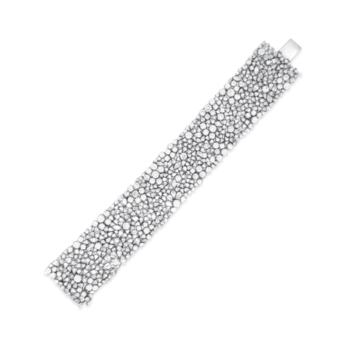 Wide Diamond Mesh Bracelet