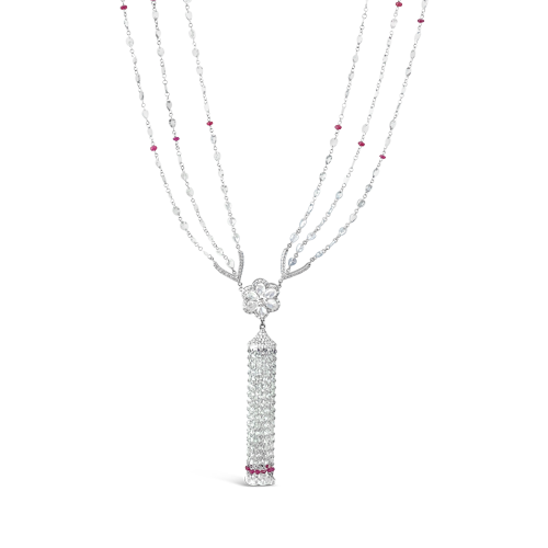 Ruby & Diamond Tassel Necklace