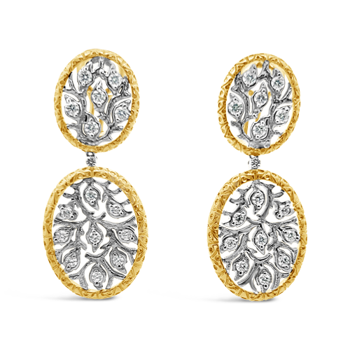 Diamond Dangle Earrings with Openwork