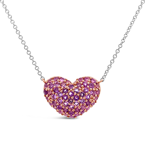 Amethyst Puffy Heart Pendant