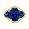 Three Stone Blue Sapphire Ring