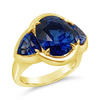 Three Stone Blue Sapphire Ring