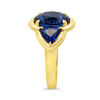 Three Stone Blue Sapphire Ring