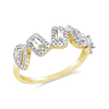 Baguette, Pear shape & Round Diamond Ring