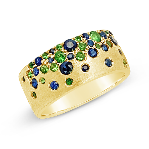 Tsavorite & Sapphire Ring