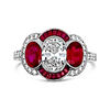 Oval Diamond & Ruby Ring