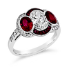 Oval Diamond & Ruby Ring