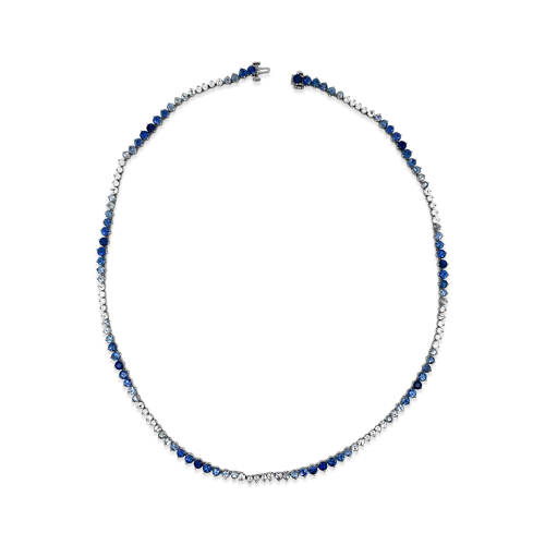 Blue Sapphire & Diamond Necklace