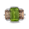 Peridot & Brown Diamond Ring