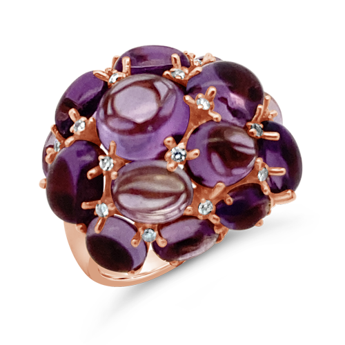 Amethyst & Diamond Cocktail Ring