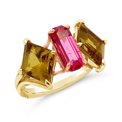 Pink Spinel & Tourmaline Ring