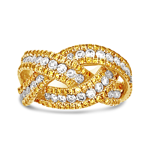 Gold & Diamond Overlap Ring