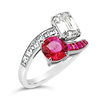 Ruby & Diamond Bypass Ring