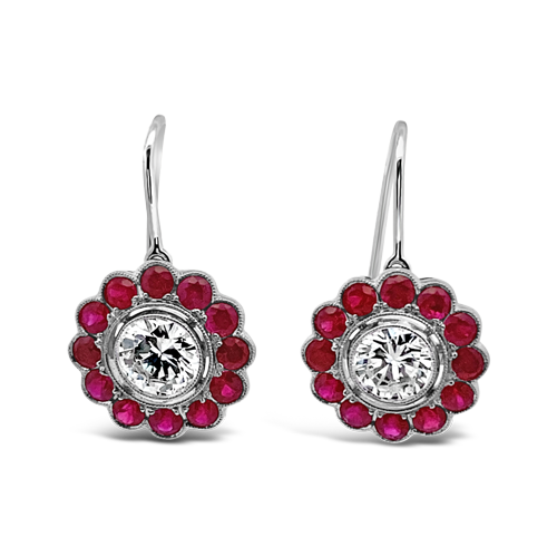 Ruby & Diamond Earrings