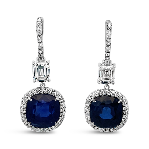 Sapphire & Diamond Dangle Earrings