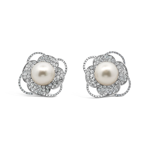 South Sea Pearl & Diamond Earrings