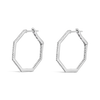 Diamond Octagon Hoop Earrings