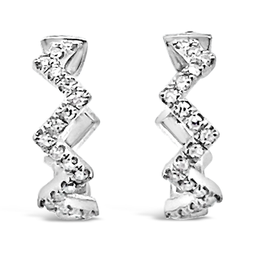 Diamond Zig Zag Earrings