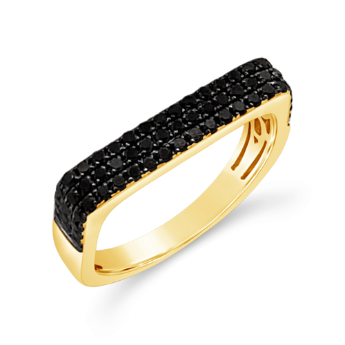 Black Diamond Bar Ring