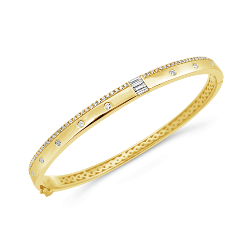 Diamond & Yellow Gold Bangle