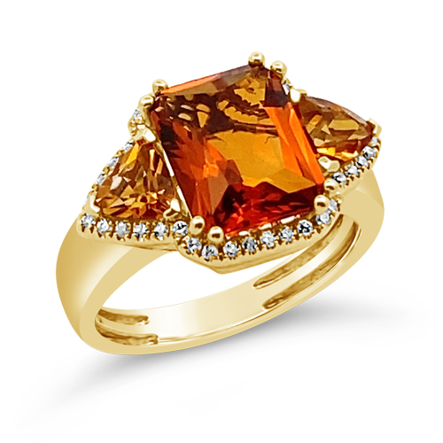 Citrine & Diamond Ring