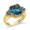 Blue Topaz & Diamond Ring