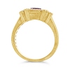 Three Amethysts & Diamond Ring