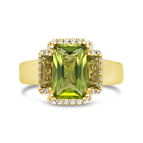 Peridot & Diamond Ring