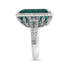 Blue Green Tourmaline & Diamond Ring